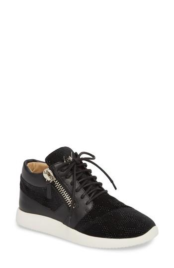 Women's Giuseppe Zanotti Mid Top Sneaker M - Black
