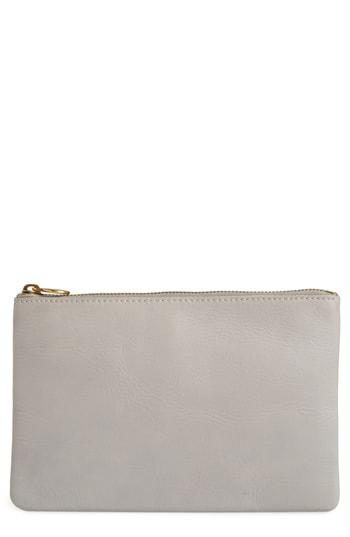 Madewell The Leather Pouch Clutch - Grey