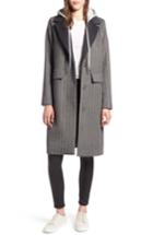 Women's Kendall + Kylie Pinstripe Jacket With Removable Hood - Grey