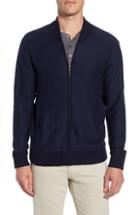 Men's Bonobos Cotton & Cashmere Bomber Sweater - Blue