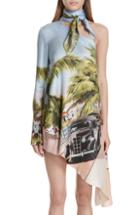 Women's Monse Scenic Print Silk Halter Blouse - Blue