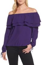 Women's Michael Michael Kors Ruffle Off The Shoulder Top - Purple