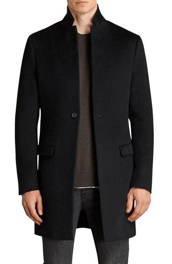 Men's Allsaints Bodell Slim Fit Wool Coat - Black