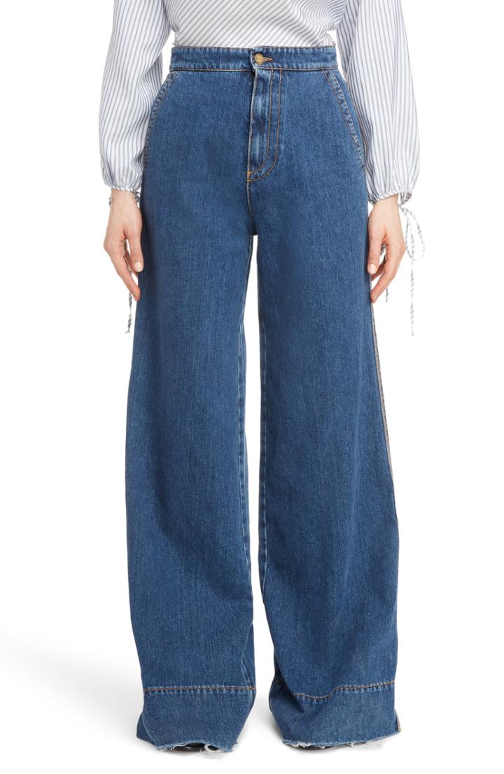 Women's Loewe Wide Leg Jeans -4 Us / 36 Fr - Blue