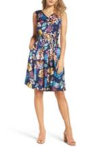 Women's Ellen Tracy Chiffon Fit & Flare Dress - Blue