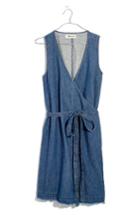 Women's Madewell Denim Wrap Dress, Size - Blue