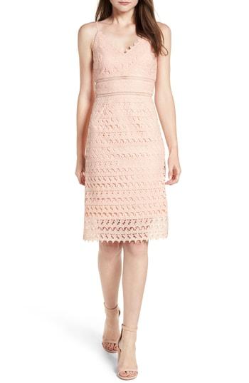 Women's Soprano Lace Body-con Midi Dress - Pink