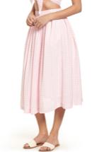 Women's J.o.a. Gingham Midi Skirt - Pink