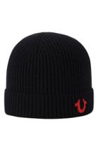 Men's True Religion Brand Jeans Rib Knit Cap - Black