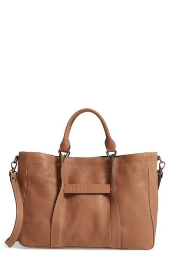 Longchamp 3d Leather Tote - Beige