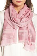 Women's Ted Baker London Bow Jacquard Wool & Silk Scarf, Size - Pink