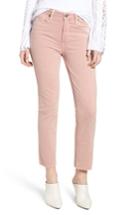 Women's Paige Hoxton High Waist Straight Ankle Raw Hem Jeans - Pink