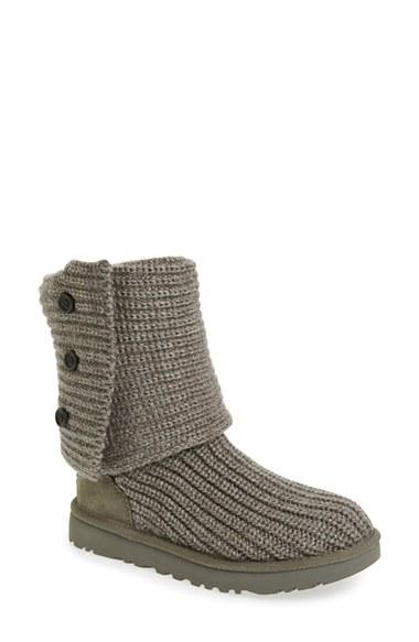 Women's Ugg Classic Cardy Ii Knit Boot M - Grey