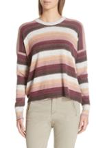 Women's Atm Anthony Thomas Melillo Stripe Cotton & Cashmere Sweater - Burgundy