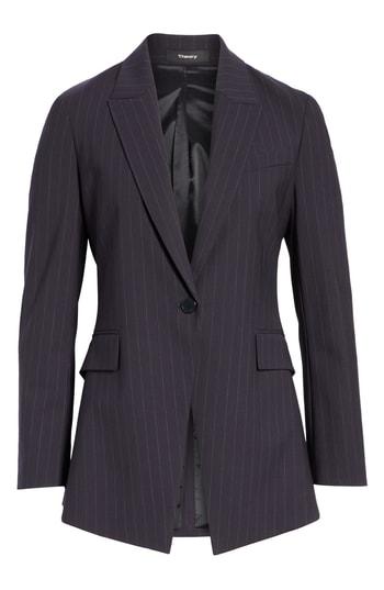 Women's Theory Etienette B Good Wool Suit Jacket - Blue