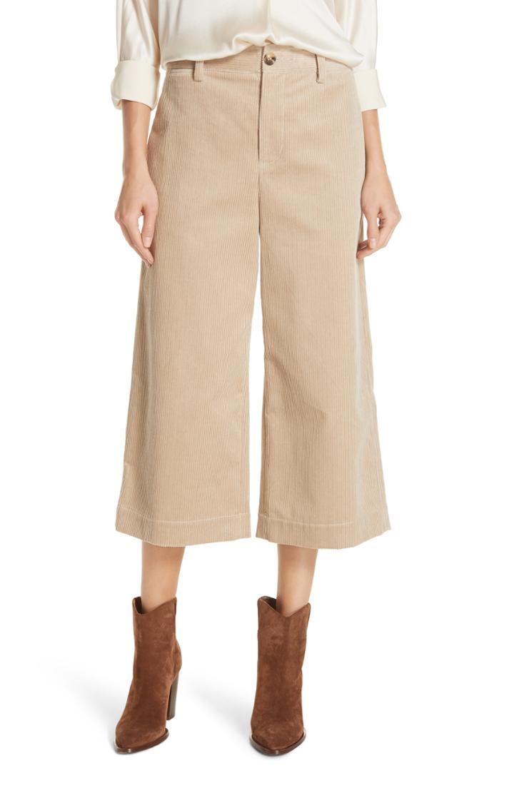 Women's Vince Wide Leg Cotton Corduroy Crop Pants