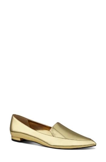 Women's Nine West 'abay' Pointy Toe Loafer .5 M - Metallic
