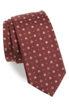 Men's Salvatore Ferragamo Foggia Print Silk Tie, Size - Burgundy