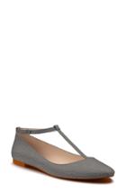 Women's Shoes Of Prey T-strap Flat A - Grey