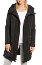 Women's Kensie Button Side Quilted Jacket - Black