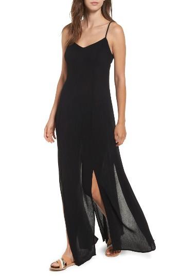Women's Love, Fire Maxi Slipdress - Black