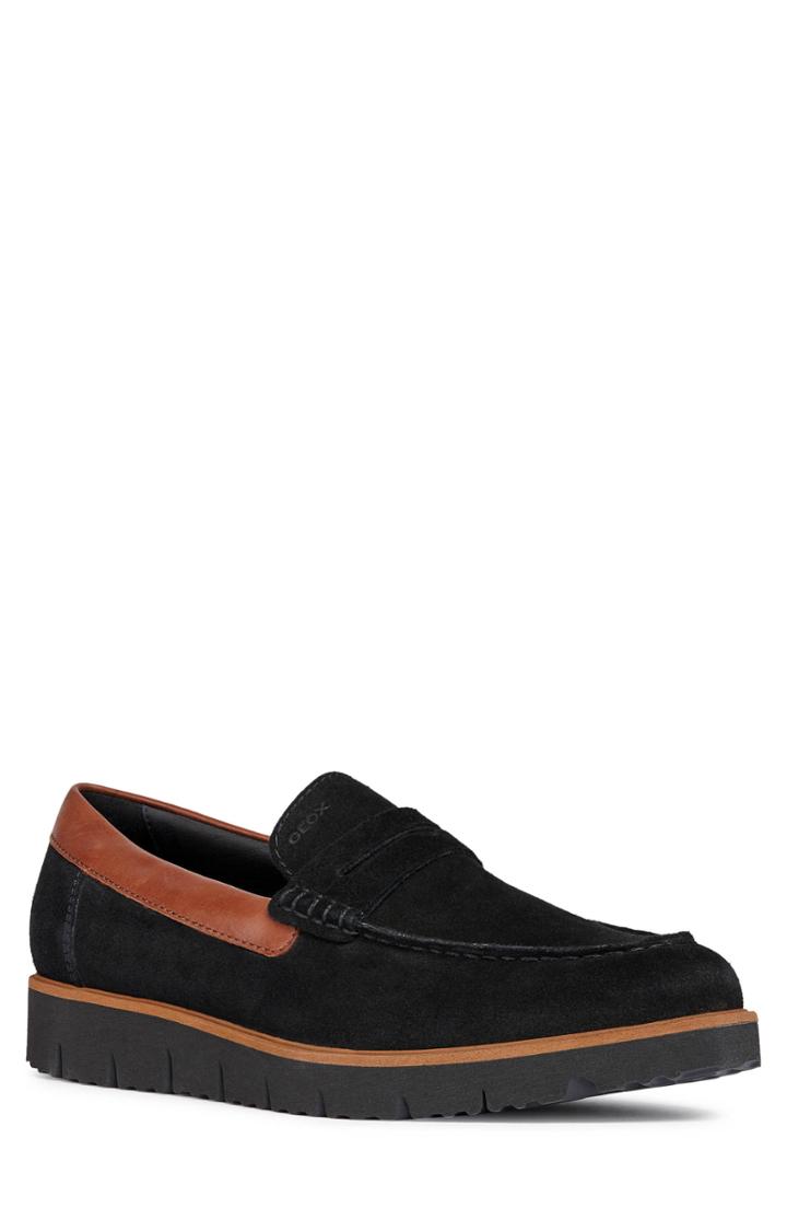 Men's Geox New Pluges 6 Penny Loafer .5us / 46eu - Black