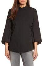 Women's Pleione Ruffle Sleeve Poplin Shirt - Black