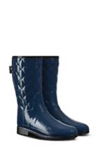 Women's Hunter Refined High Gloss Quilted Short Rain Boot M - Blue