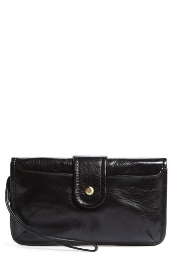 Women's Hobo Galaxy Leather Wristlet - Black