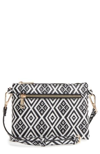 Emperia Weave Pattern Convertible Crossbody Wristlet - Black