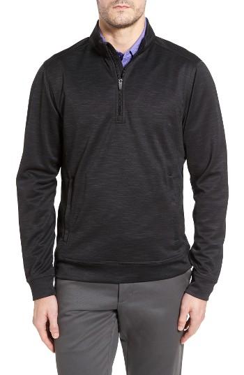 Men's Cutter & Buck Session Quarter Zip Sweater - Black