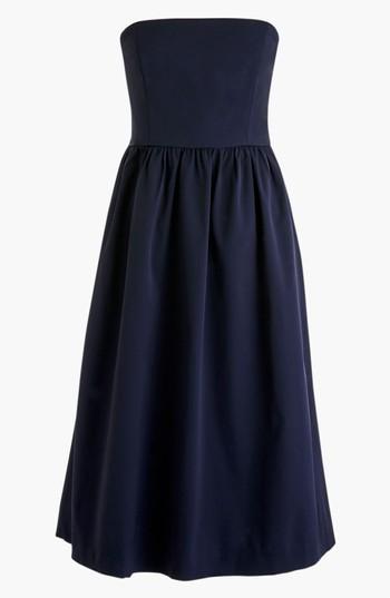 Women's J.crew Strapless Fit & Flare Dress - Blue