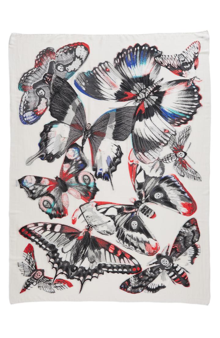 Women's Alexander Mcqueen Giant Kaleidoscope Wings Plaid Scarf