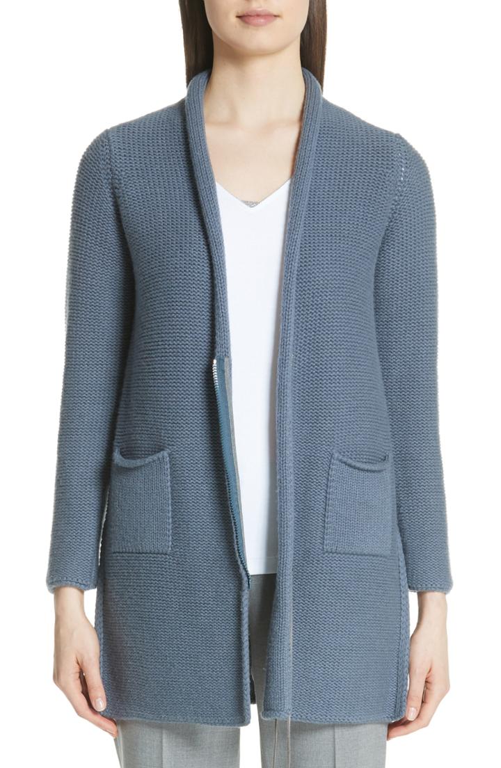Women's Fabiana Filippi Beaded Wool Blend Cardigan Us / 44 It - Blue