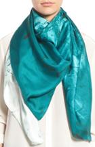 Women's Nordstrom Studies In Oils Square Silk Scarf, Size - Blue/green