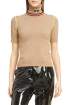 Women's N Degree21 Logo Turtleneck Wool Sweater Us / 42 It - Beige