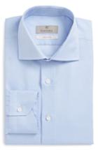 Men's Canali Regular Fit Herringbone Dress Shirt - Blue