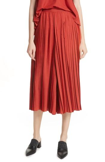 Women's Vince Accordion Pleat Culotte Pants - Red