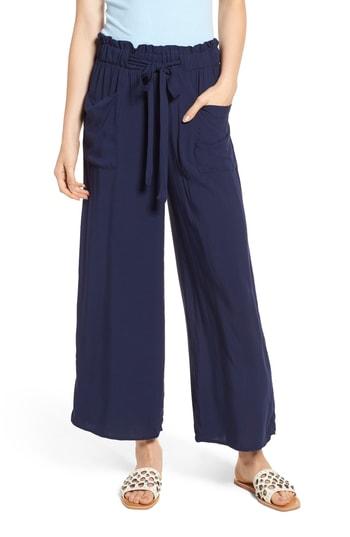 Women's Bp. Woven Tie Front Pants, Size - Blue