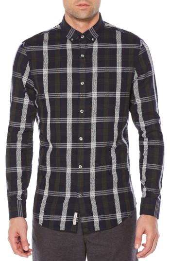 Men's Original Penguin Nep Plaid Slim Shirt - Blue