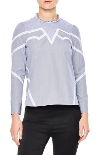 Women's Sandro Suzan Check Cotton Blouse
