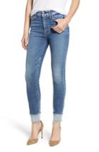 Women's 7 For All Mankind High Waist Reverse Hem Ankle Skinny Jeans - Blue