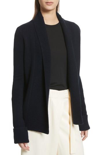 Women's Vince Wide Collar Cashmere Cardigan - Blue