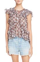 Women's Isabel Marant Etoile Nalou Print Cotton Top Us / 36 Fr - Brown