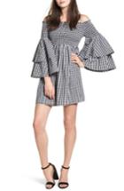 Women's Bp. Smocked Off The Shoulder Bell Sleeve Dress, Size - Black