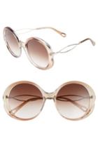 Women's Chloe Petal 57mm Gradient Round Sunglasses - Brown/ Beige