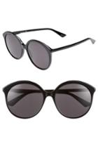 Women's Gucci 59mm Round Sunglasses - Black