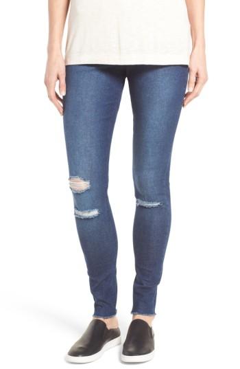 Women's Hue Ripped Denim Leggings - Blue