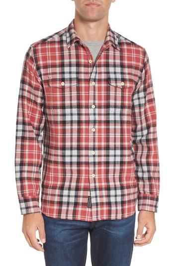 Men's Grayers Brampton Textured Plaid Flannel Shirt, Size - Red