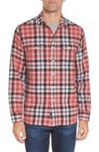 Men's Grayers Brampton Textured Plaid Flannel Shirt, Size - Red